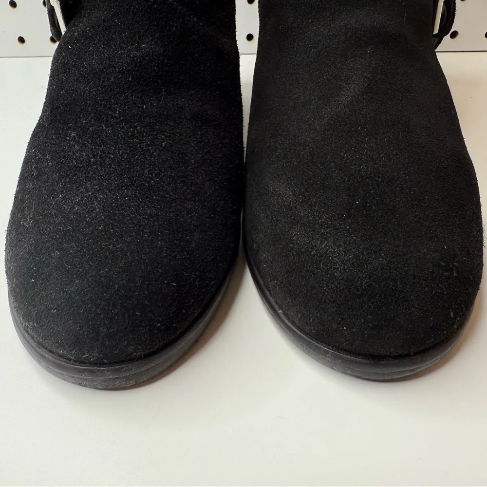 Anthropologie Matisse Harper Black Suede Leather Ankle Boots Women’s 7M Side Zip